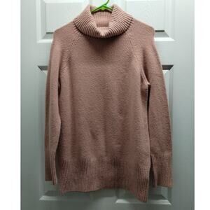 Goodthreads Womens Size Medium Pink Wool Blend Cozy Turtleneck Pull-Over Sweater